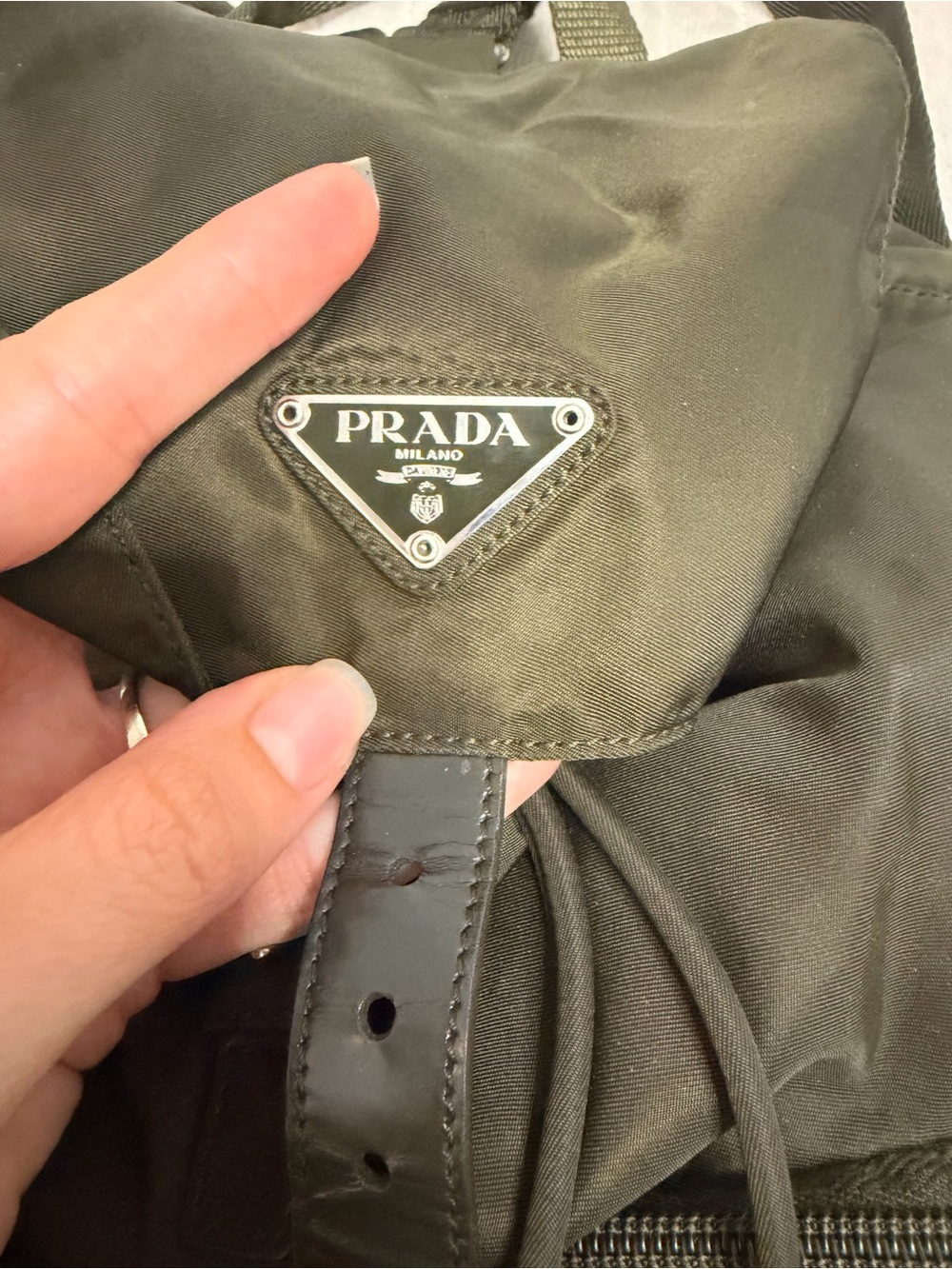 Prada green Nylon Drawstring Backpack. Excellent condition! - Picture 8 of 10